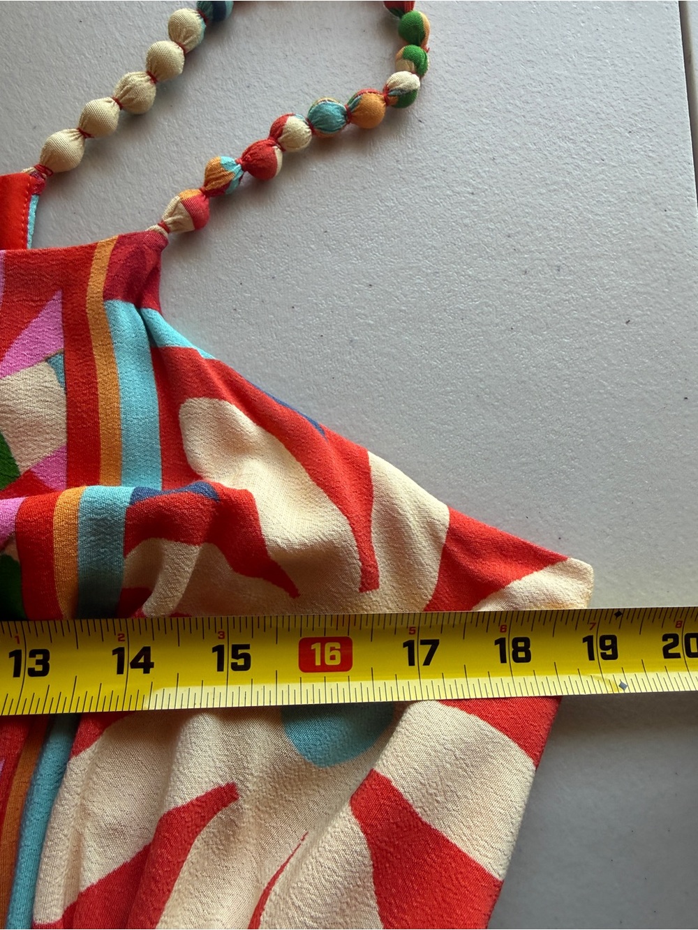 FARM Rio Anthropologie Beaded Strap Wide Leg Tropical Halter Jumpsuit Large - Picture 10 of 16